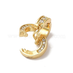 Rack Plating Brass Micro Pave Clear Cubic Zirconia Twister Clasps&nbsp;KK-A222-05B-G
