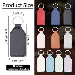 10Pcs 10 Colors PU Imitation Leather Keychains&nbsp;KEYC-NB0001-74