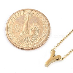 Ion Plating(IP) 304 Stainless Steel Pendant Necklaces&nbsp;NJEW-R050-01G-25