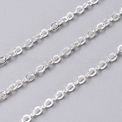 Brass Flat Oval Cable Chains&nbsp;X-CHC025Y-01-S
