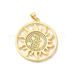 Rack Plating Brass Micro Pave Cubic Zirconia Pendants&nbsp;KK-B068-04G