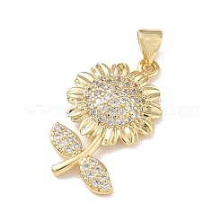 Brass Micro Pave Clear Cubic Zirconia Pendants&nbsp;KK-A303-07A-G