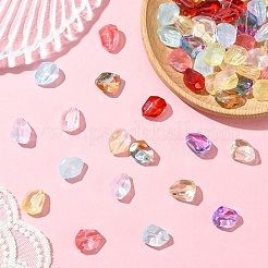 50Pcs Transparent Spray Paint Glass Beads&nbsp;GLAA-YW0004-50A