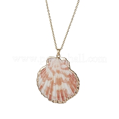 12Pcs 12 Styles Electroplated Natural Mixed Shell Pendant Necklaces&nbsp;NJEW-JN05212