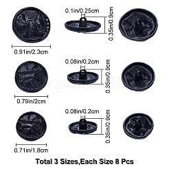 24Pcs 3 Style 1-Hole Alloy Shank Buttons&nbsp;BUTT-GF0001-37