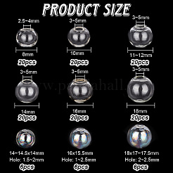 138Pcs 9 Styles Round Mechanized Blown Glass Globe Ball Bottles&nbsp;BLOW-FI0001-01