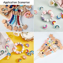 18Pcs 6 Colors Rainbow Silicone Focal Beads Bulk Rainbow Loose Spacer Beads Charm Color Silicone Beads Kit for DIY Necklace Bracelet Earrings Keychain Craft Jewelry Making&nbsp;JX322A