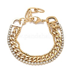 304 Stainless Steel Multi-strand Bracelets&nbsp;BJEW-C103-01G