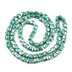 Electroplate Opaque Solid Color Glass Beads Strands&nbsp;EGLA-N002-43-05