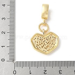 Brass Micro Pave Cubic Zirconia European Dangle Charms&nbsp;ZIRC-I071-10G