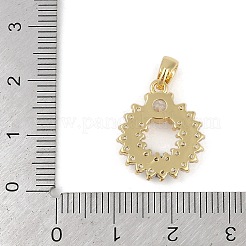 Brass Micro Pave Clear Cubic Zirconia Pendants&nbsp;ZIRC-M001-16B-G