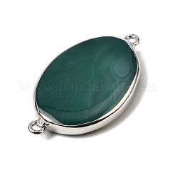 Natural Agate(Dyed & Heated) Oval Links Connector Charms&nbsp;G-P614-06P-05