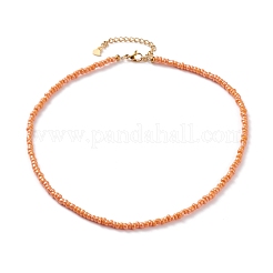 Round Glass Seed Beaded Necklaces&nbsp;NJEW-JN03207