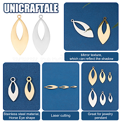 24Pcs 2 Colors 3 Sizes 201 Stainless Steel Pendants&nbsp;STAS-UN0032-65