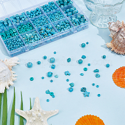 1200Pcs 12 Styles Synthetic Turquoise Beads Sets&nbsp;TURQ-PA0001-01A
