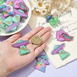 16Pcs 4 Styles Alien Theme Colorful Acrylic Pendants&nbsp;SACR-CJ0001-28