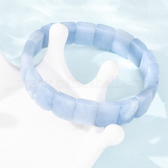 Dyed Natural White Jade Beaded Stretch Bracelets for Unisex&nbsp;G-K303-02P-01