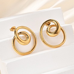 304 Stainless Steel Stud Earrings&nbsp;EJEW-D319-02G