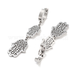 Non-Tarnish Hamsa Hand 304 Stainless Steel Dangle Earrings&nbsp;EJEW-L283-062P