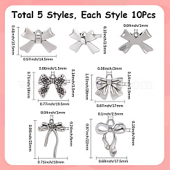 50Pcs 5 Styles Tibetan Style Alloy Charms&nbsp;FIND-SC0016-15