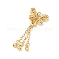 Brass Micro Pave Clear Cubic Zirconia Pendants&nbsp;KK-D228-02G-02