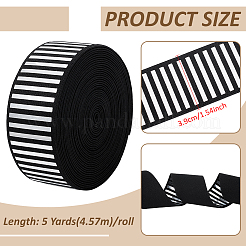 5 Yards Flat Nylon Hot Stamping Striped Elastic Wide Cord&nbsp;OCOR-BC0007-92A