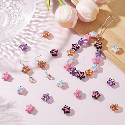 50Pcs 5 Styles Opaque & Transparent Acrylic Enamel Beads&nbsp;OACR-PH0004-61