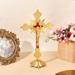 Religion Alloy Crucifix Cross Statue Display Decorations&nbsp;DJEW-WH0043-92