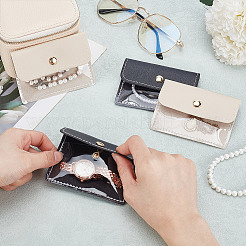 Portable Imitation Leather Jewelry Storage Zipper Boxs with 4 Insert Bags&nbsp;CON-WH0202-001B