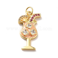 Rack Plating Brass Micro Pave Cubic Zirconia Pendants&nbsp;KK-M230-33G