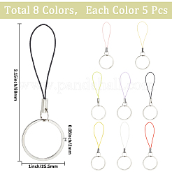 40Pcs 8 Colors Nylon Cord with Zinc Alloy sleeve Mobile Straps&nbsp;FIND-GF0008-37