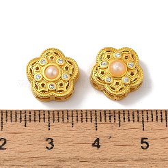 Rack Plating Hollow Brass Cubic Zirconia Beads&nbsp;KK-K381-16A-MG