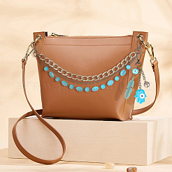 1Pc Iron & Synthetic Turquoise Chip Beaded Layered Bag Extender Chains&nbsp;HJEW-BM0001-21