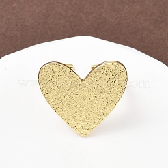 Heart Brass Cuff Rings for Women&nbsp;RJEW-A069-09G