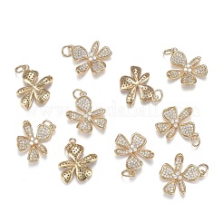 Brass Micro Clear Cubic Zirconia Pendants&nbsp;ZIRC-F120-043G