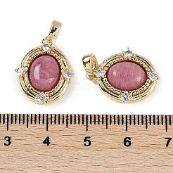 Natural Rhodonite Oval Pendants&nbsp;KK-P283-42B-GG