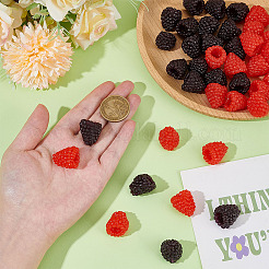 32Pcs 2 Colors PVC Plastic Simulation Raspberry&nbsp;AJEW-ME0001-67