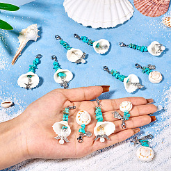 Shell & Synthetic Turquoise Pendant Deocration&nbsp;HJEW-TAC0057