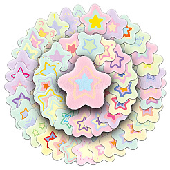 50Pcs Cute Star PVC Self-Adhesive Stickers&nbsp;PW-WG31145-01