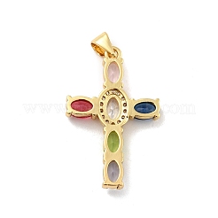 Rack Plating Brass Micro Pave Cubic Zirconia Pendants&nbsp;ZIRC-F129-29-G
