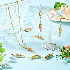 5Pcs 5 Colors 304 Stainless Steel Enamel Pendants&nbsp;STAS-TA0005-91