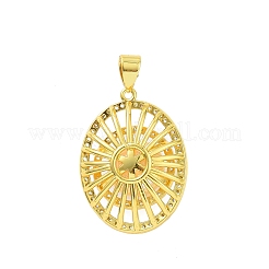 Eco-friendly Rack Plating Brass Micro Pave Cubic Zirconia Pendants&nbsp;KK-F843-15G