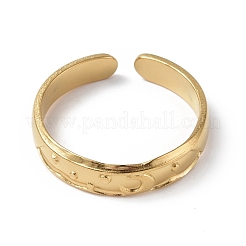 Ion Plating(IP) 304 Stainless Steel Crescent Moon Open Cuff Ring for Women&nbsp;X-RJEW-C046-01G
