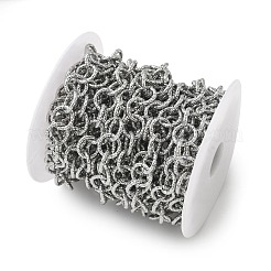 304 Stainless Steel Textured Ring Link Chains&nbsp;CHS-G050-09P