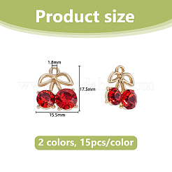 30Pcs 2 Colors Alloy Rhinestone Pendants&nbsp;FIND-DC0008-28