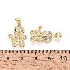 Brass Micro Pave Cubic Zirconia Pendants&nbsp;KK-T071-121G