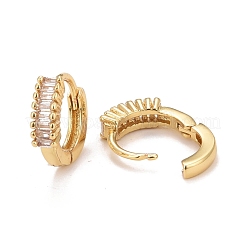 Clear Cubic Zirconia Rectangle Hoop Earrings&nbsp;EJEW-C022-09G