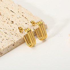 Stainless Steel Triple U-Shaped Stud Earrings&nbsp;RF8925