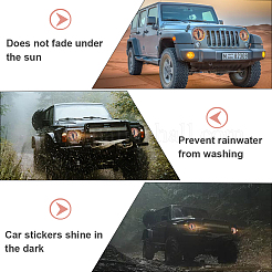 Eye PVC Headlight Car Sticker&nbsp;AJEW-WH20011-48D