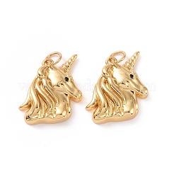 Unicorn Brass Micro Pave Black Cubic Zirconia Pendants&nbsp;KK-G435-39G